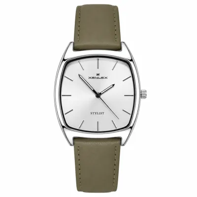 XENLEX STYLINT WHITE DIAL BLACK LEATHER STRAP WATCH_img_0