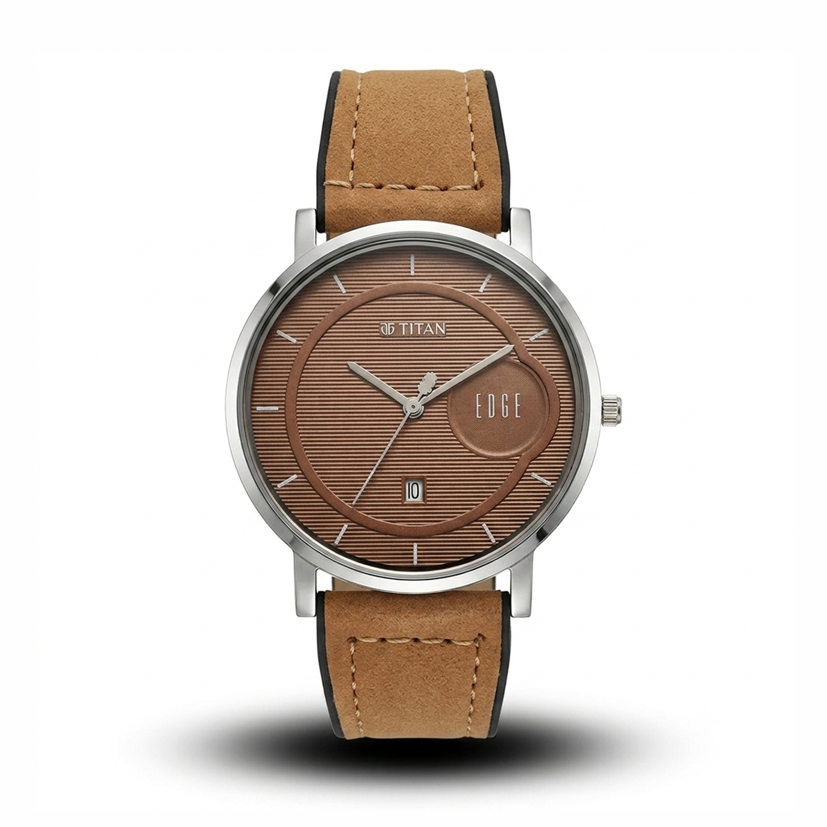TITAN EDGE SLIM BROWN DIAL BROWN BELT WATCH_img_0