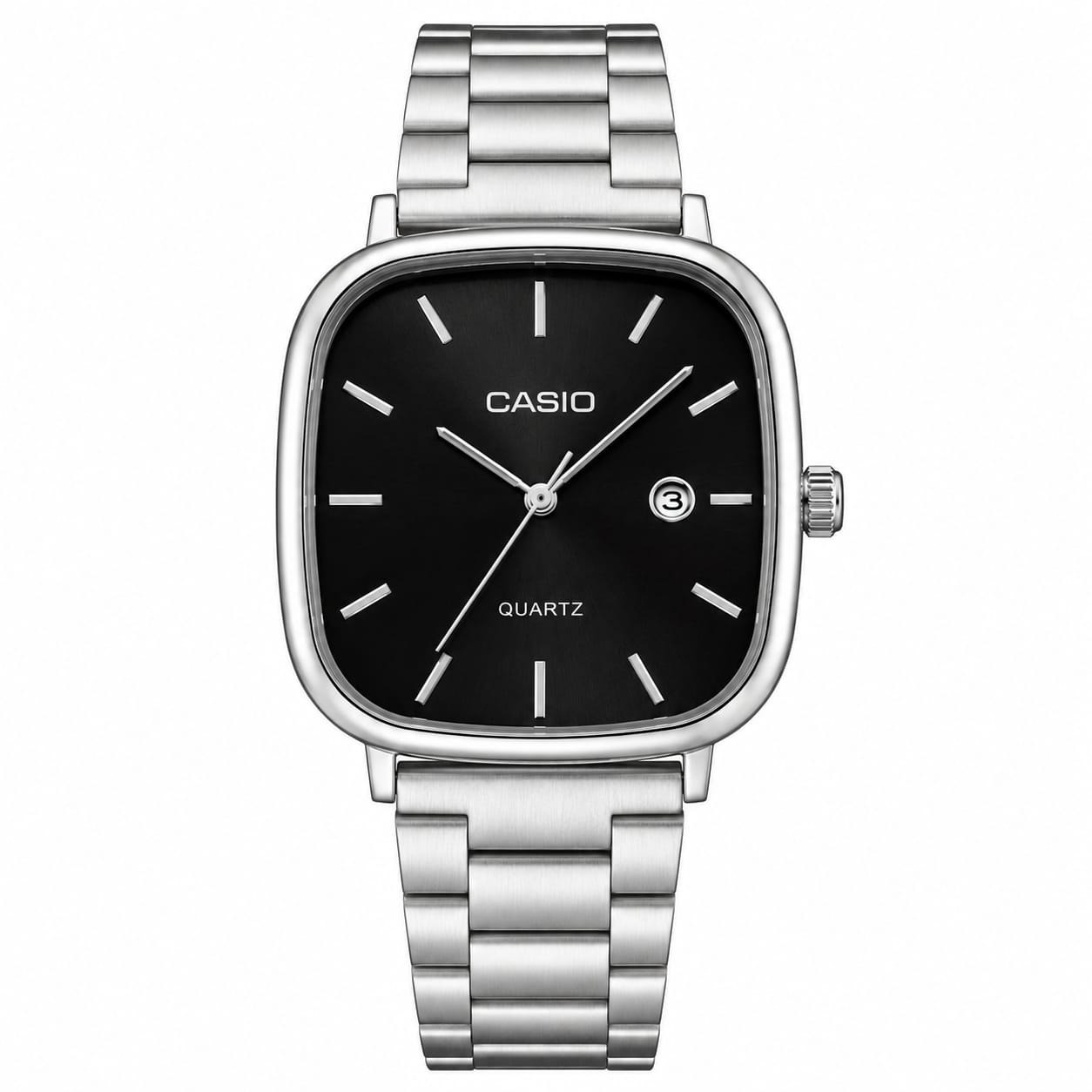 CASIO QUARTZ VINTAGE CHAIN SILVER BLACK_img_0