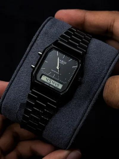 CASIO NOIR LEGACY ANALOG X DIGITAL WATCH FULL BLACK_img_1
