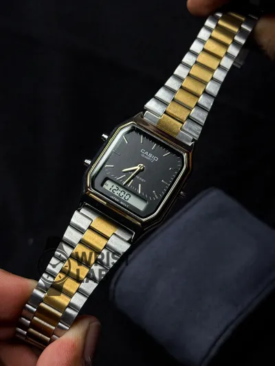 CASIO NOIR LEGACY ANALOG X DIGITAL WATCH TWO TONE BLACK DIAL_img_2