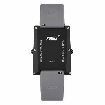 FUSILI RETRO DUAL DISPLAY TRAPEZOID DIGITAL-ANALOG WATCH SILVER CASE WHITE DIAL_img_2