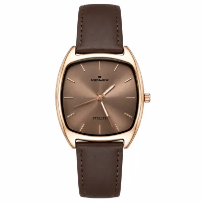 XENLEX STYLINT BROWN DIAL BROWN LEATHER STRAP WATCH_img_0