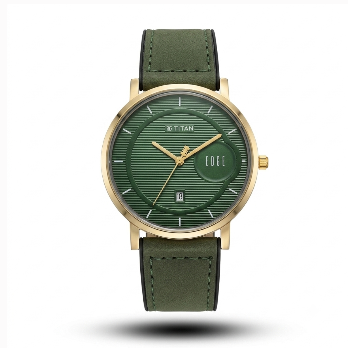 TITAN EDGE SLIM GREEN DIAL GREEN BELT WATCH_img_0
