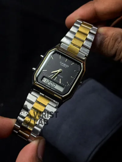 CASIO NOIR LEGACY ANALOG X DIGITAL WATCH TWO TONE BLACK DIAL_img_3
