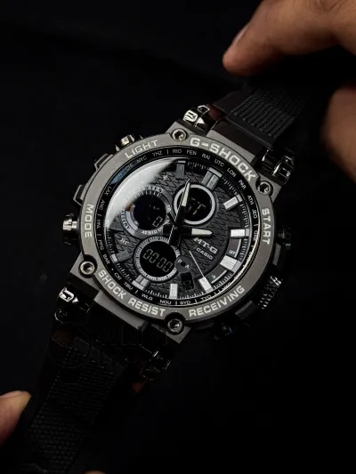 G-SHOCK TITAN FORCE ANALOG X DIGITAL BLACK BEZEL WHITE ACCENT SPORT WATCH_img_3