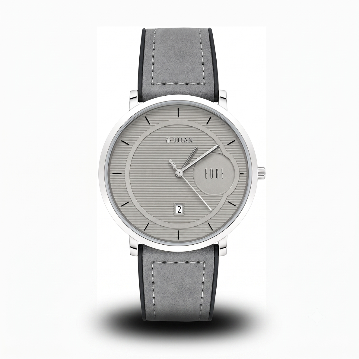 TITAN EDGE SLIM GREY DIAL GREY BELT WATCH_img_0
