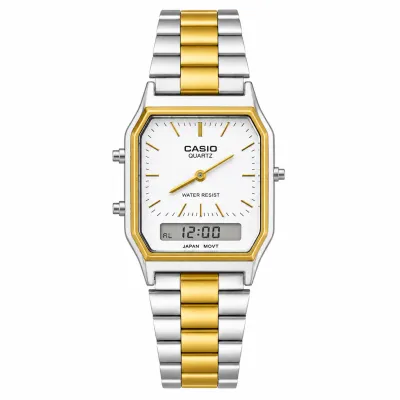 CASIO AQ ANALOG X DIGITAL WATCH SILVER CASE WHITE DIAL_img_0