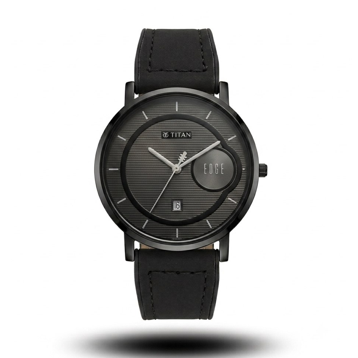 TITAN EDGE SLIM BLACK DIAL BLACK BELT WATCH_img_0