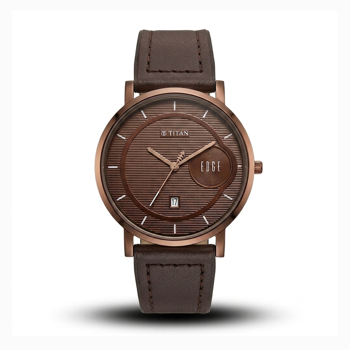 TITAN EDGE SLIM DARK BROWN DIAL DARK BROWN BELT WATCH_img_0