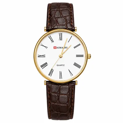 MAIMASHI CLASSIC WHITE DIAL LEATHER STRAP WATCH_img_0
