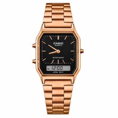 CASIO AQ ANALOG X DIGITAL WATCH COPPER CASE BLACK DIAL_img_0