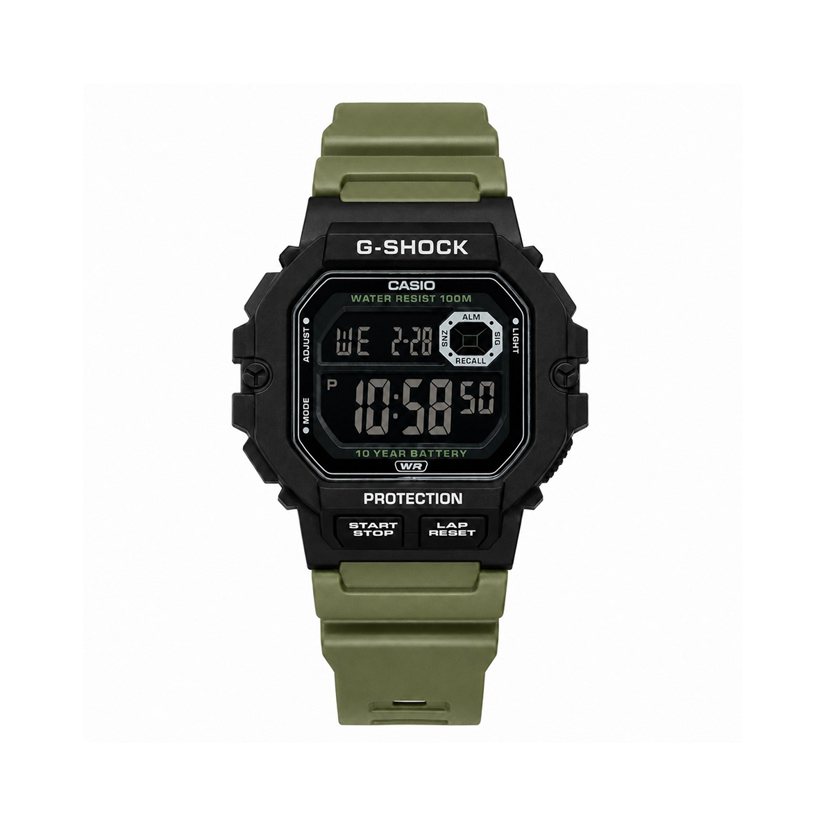 G-SHOCK SQUARE DIAL GREEN BELT DIGITAL SPORTS WATCH_img_0