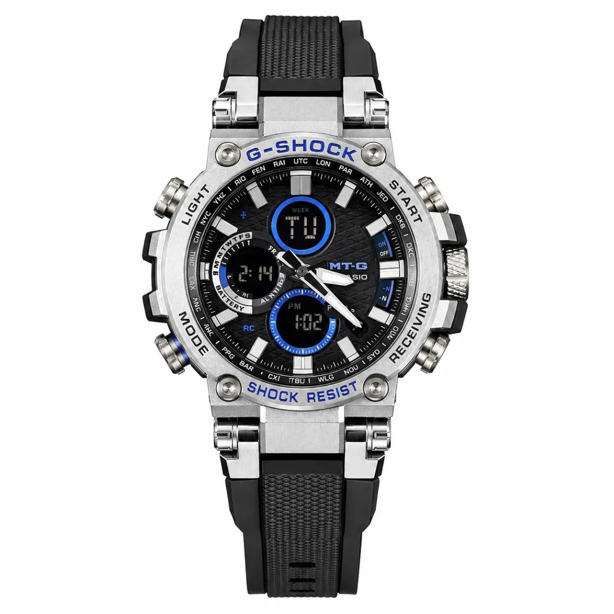 G-SHOCK TITAN FORCE ANALOG X DIGITAL MOONSTONE SILVER  SPORT WATCH