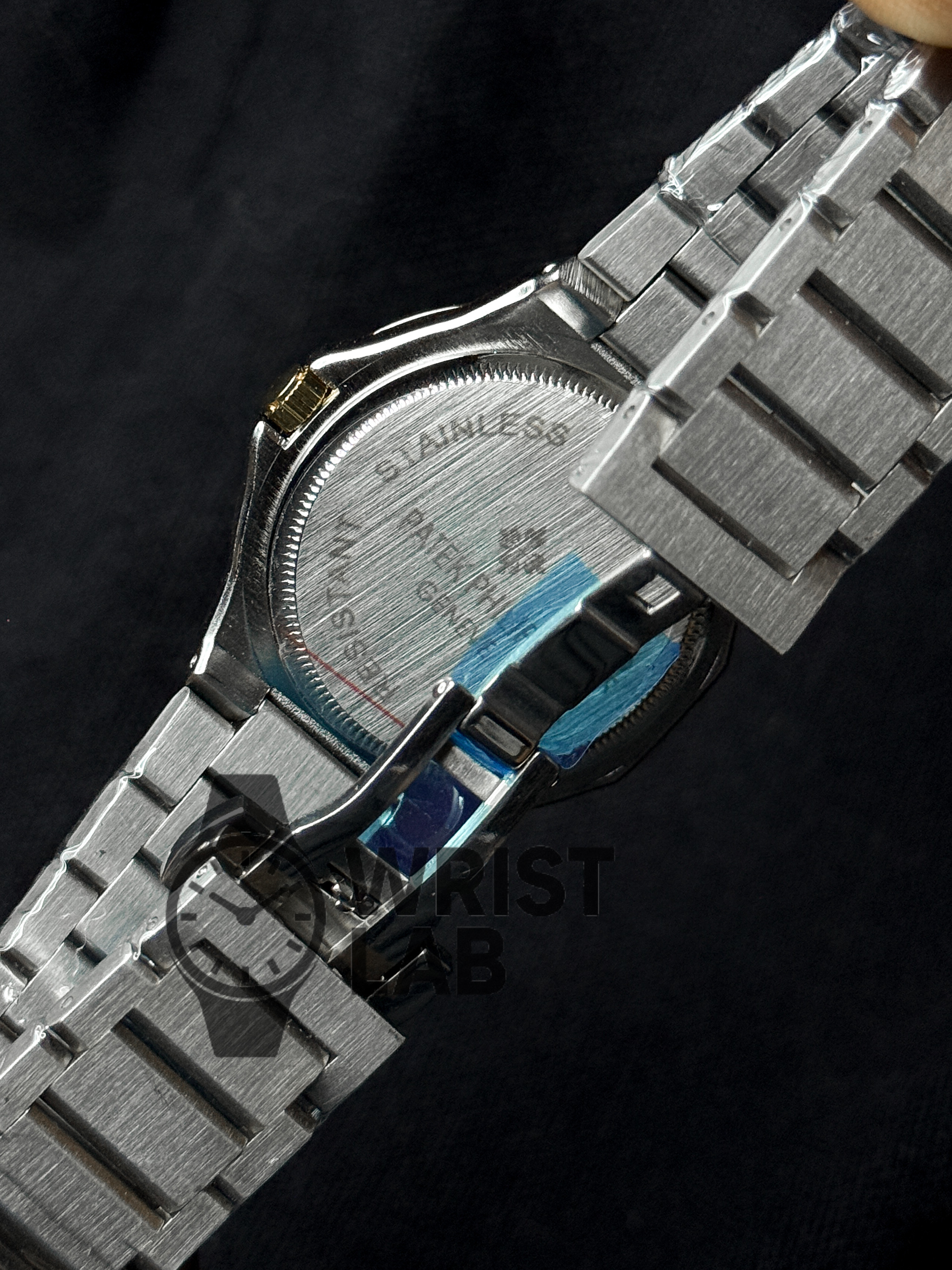 PATEK PHILIPPE MIDNIGHT RIBBED STEEL-LINK TWO TONE WHITE DIAL SILVER CHAIN_img_4