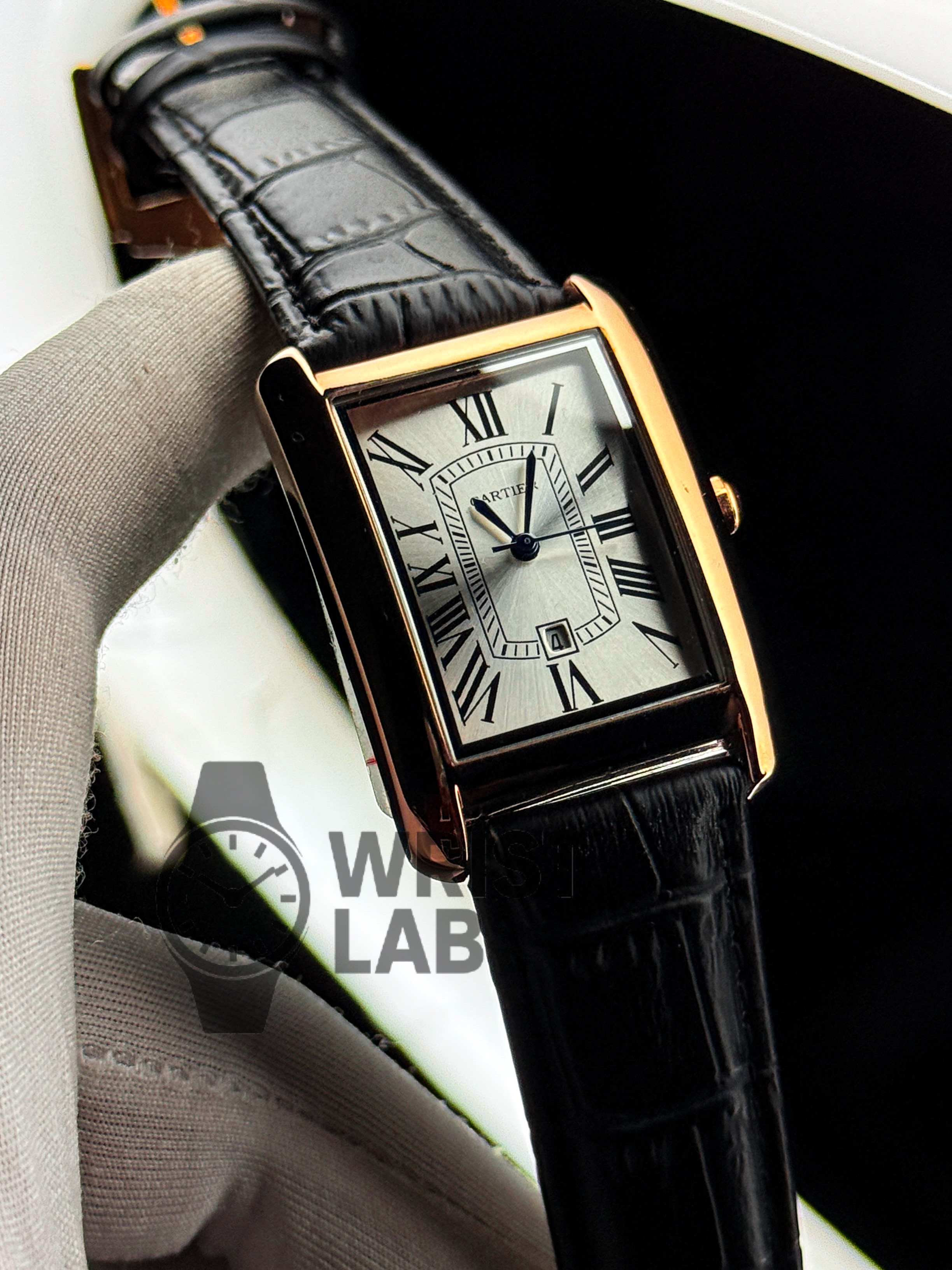 CARTIER MONARCH CLASSIC RECTANGLE ROSE GOLD BLACK EDITION_img_0