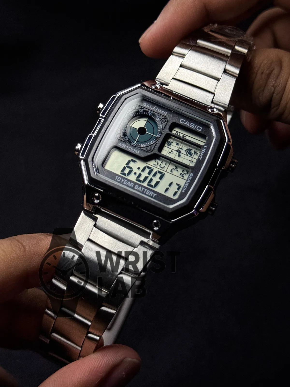 CASIO ROYALE STEEL BRACELET BLACK DIAL
