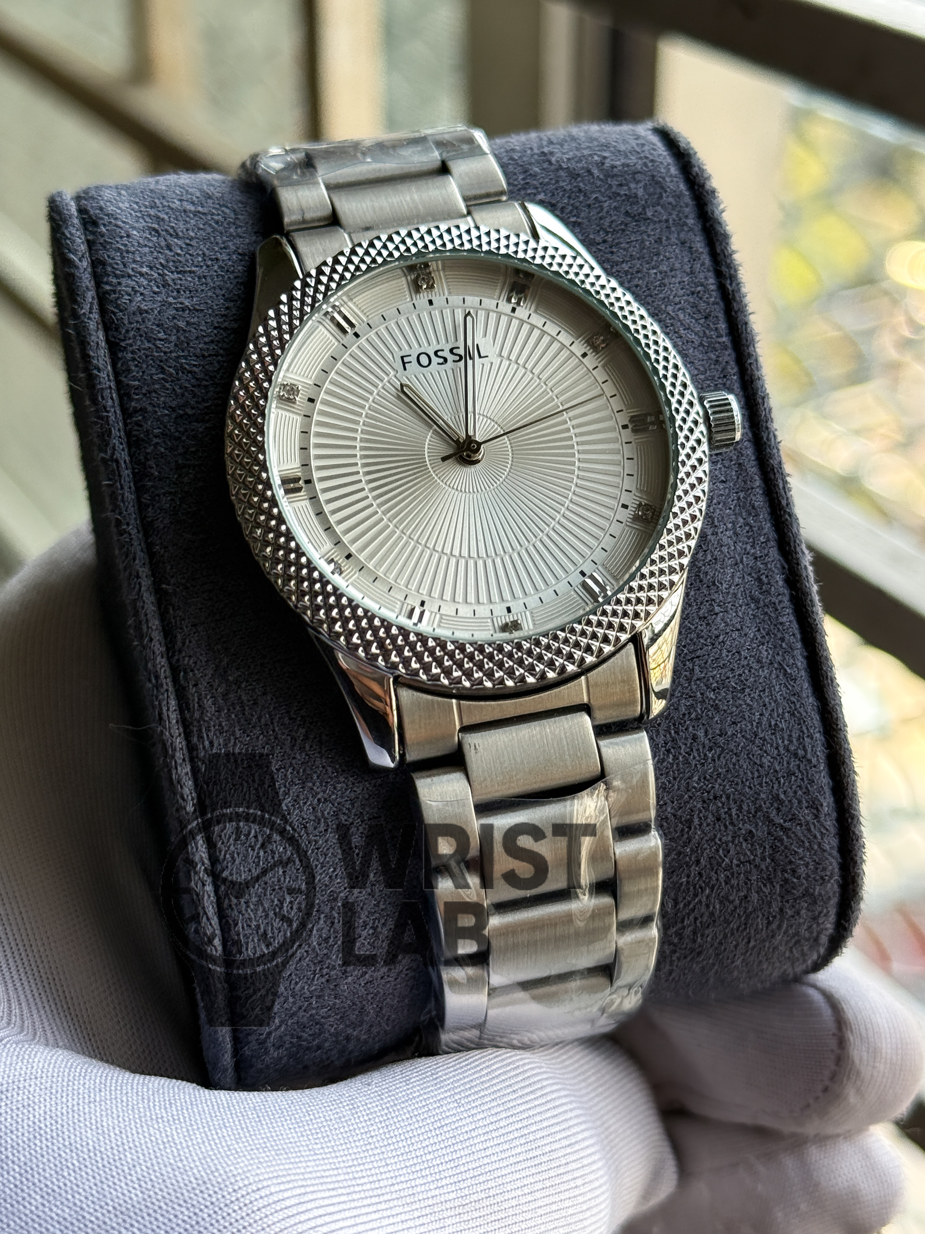 FOSSIL AZURE RADIANCE STEEL EDITION WHITE DIAL SILVER CHAIN_img_0