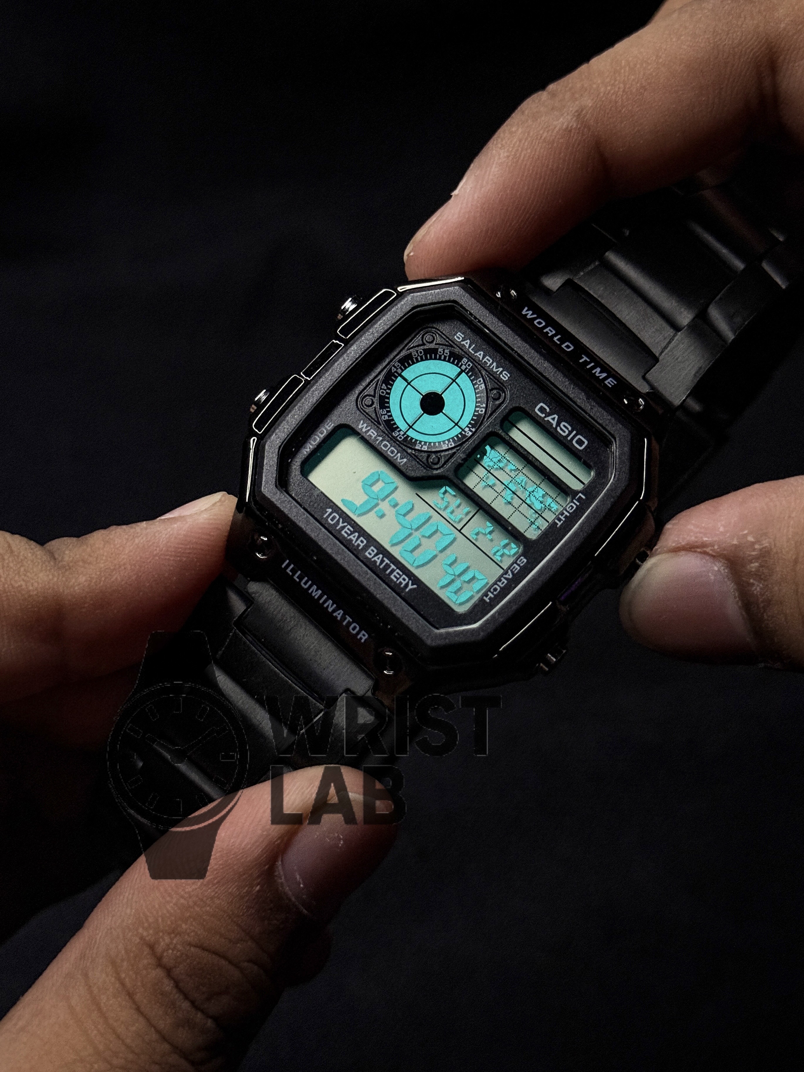 CASIO ROYALE STEEL BRACELET FULL BLACK_img_3