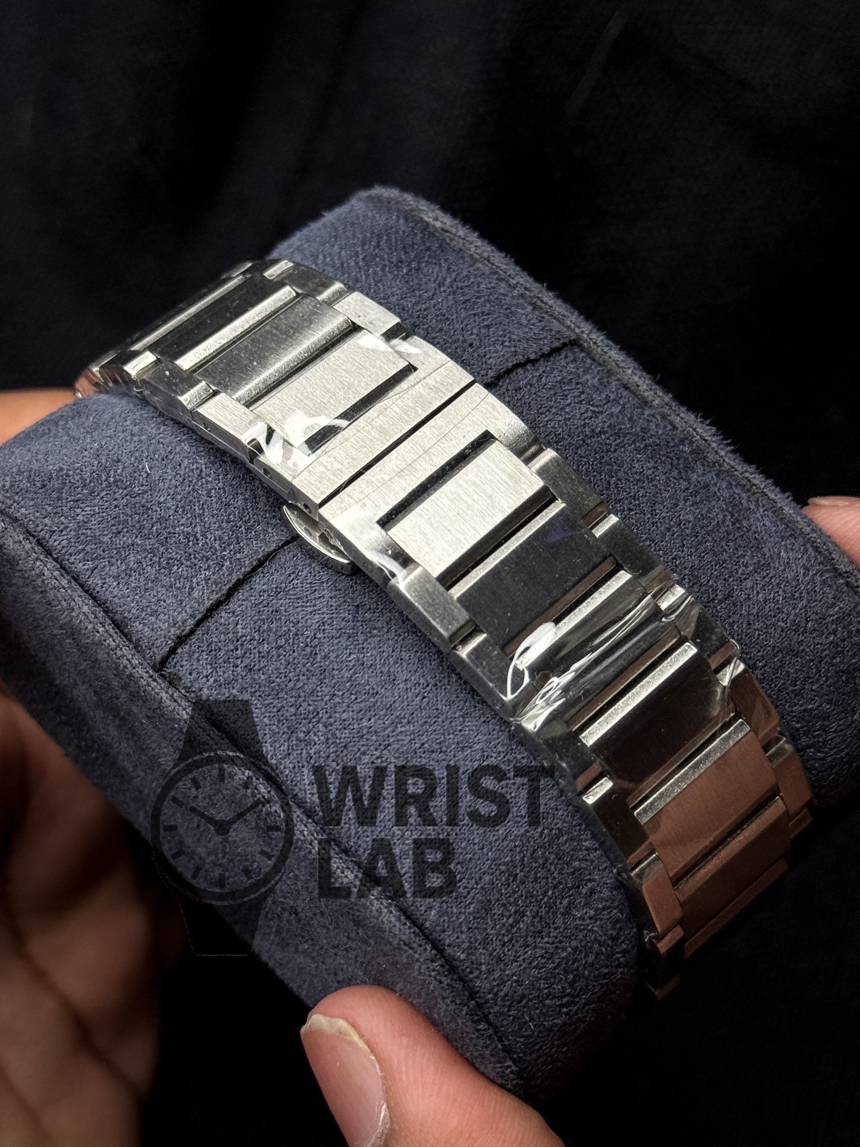 PATEK PHILIPPE MIDNIGHT RIBBED STEEL-LINK WHITE DIAL SILVER CHAIN_img_7