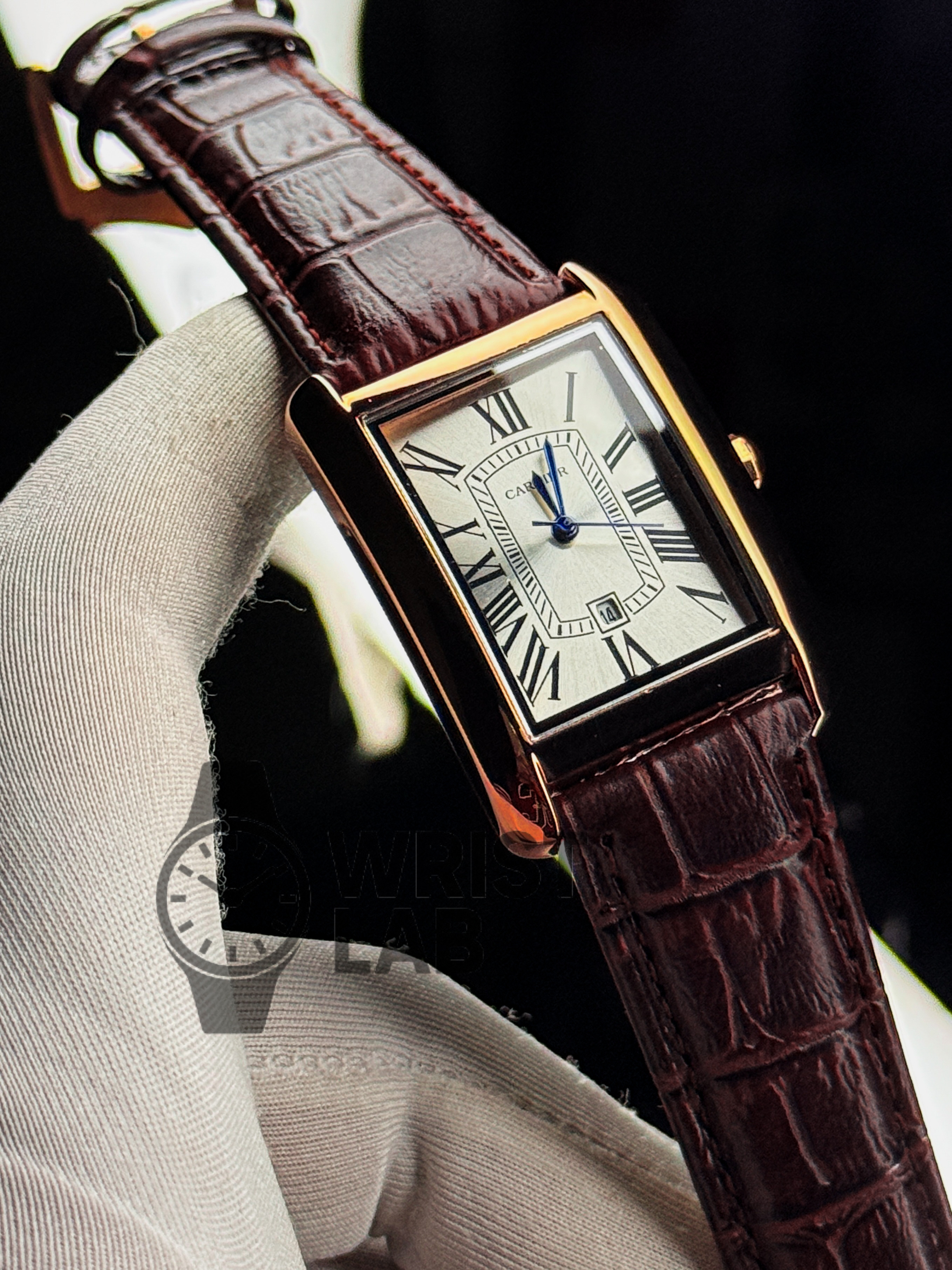 CARTIER MONARCH CLASSIC RECTANGLE ROSE GOLD BROWN EDITION_img_0