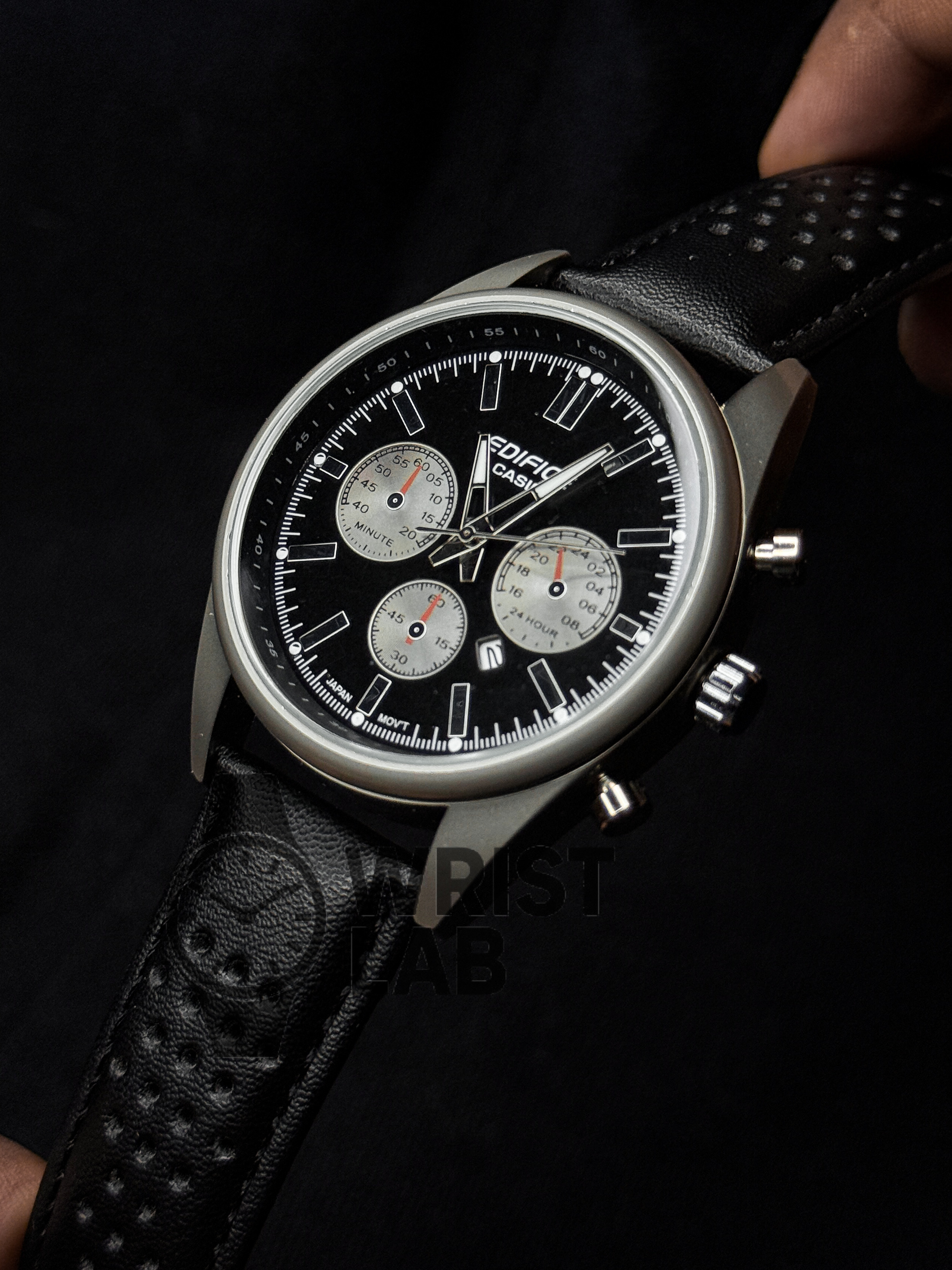 EDIFICE CLASSIC TRI-SUBDIAL BLACK DIAL BLACK BELT_img_1