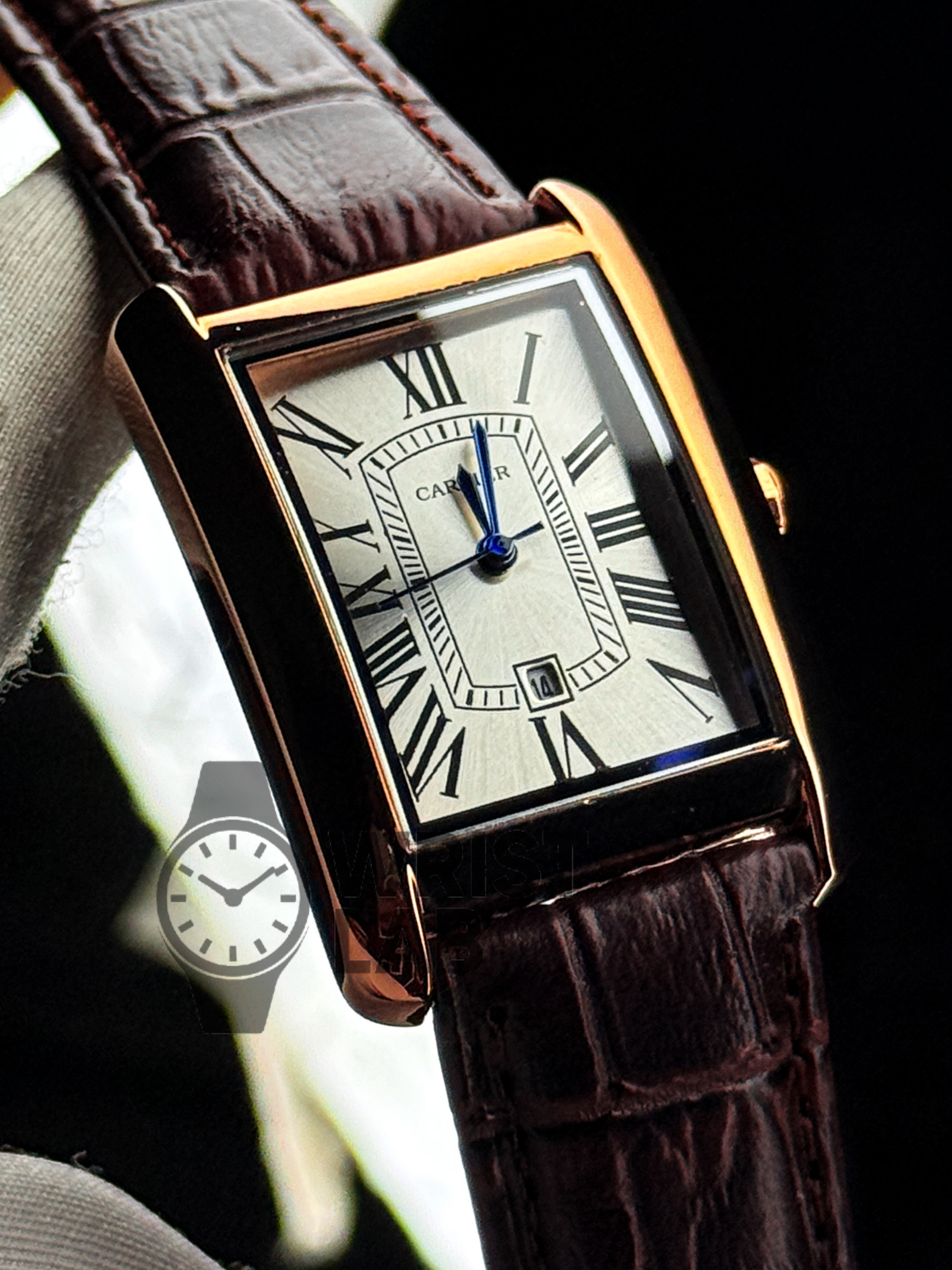 CARTIER MONARCH CLASSIC RECTANGLE ROSE GOLD BROWN EDITION_img_1