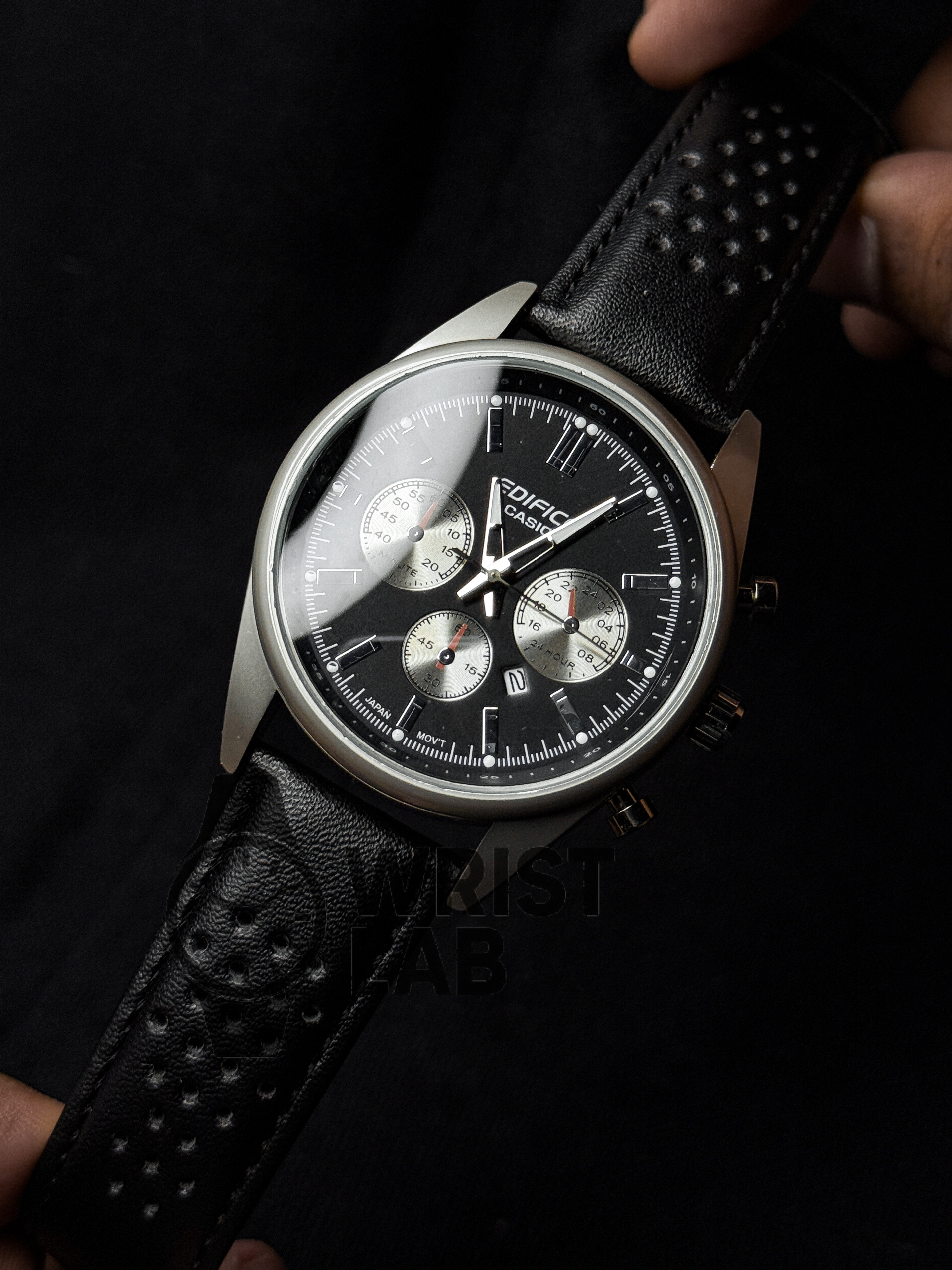 EDIFICE CLASSIC TRI-SUBDIAL BLACK DIAL BLACK BELT_img_2