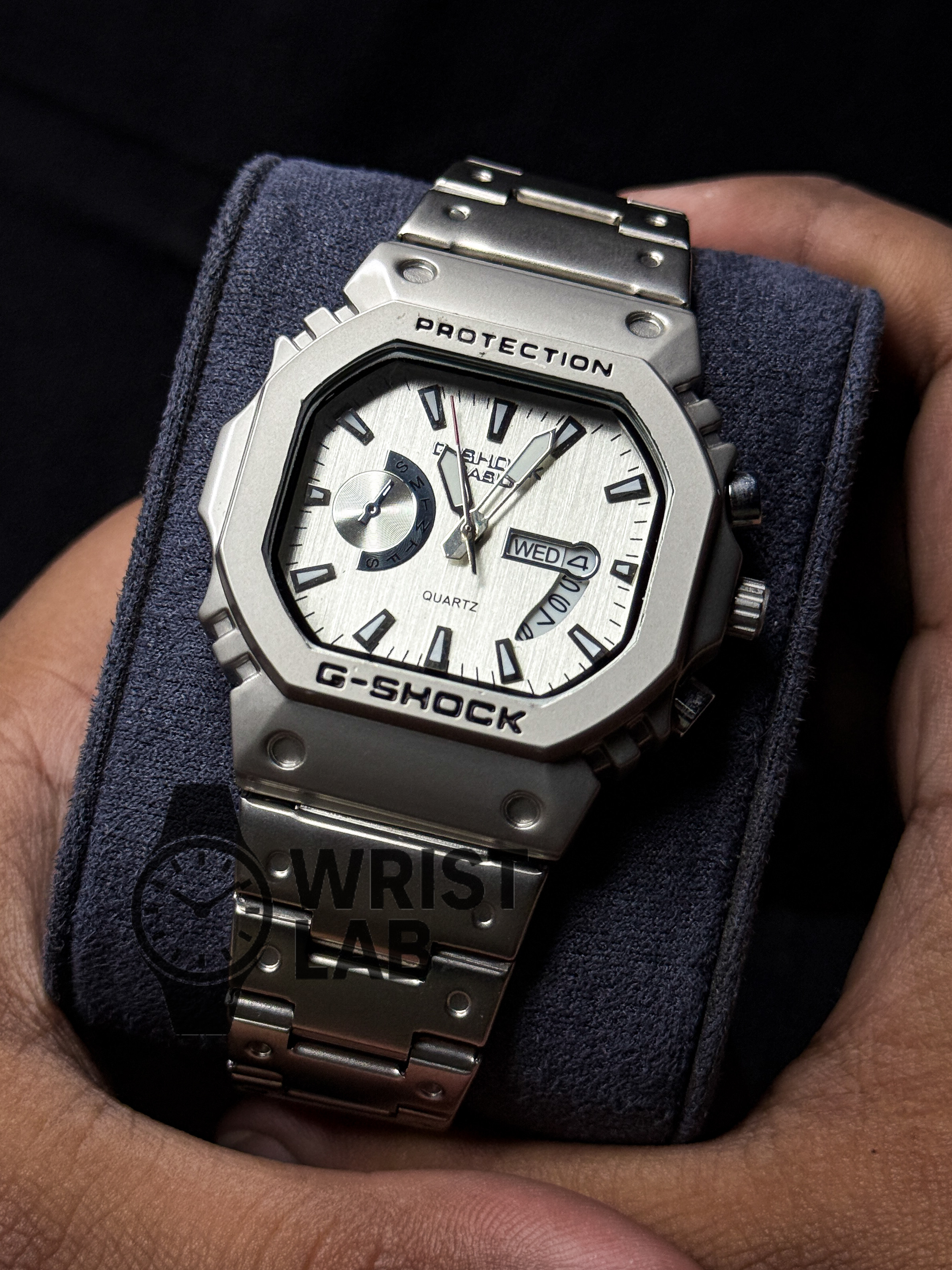 GSHOCK SQUARE CASE SILVER DIAL SILVER CHAIN_img_0