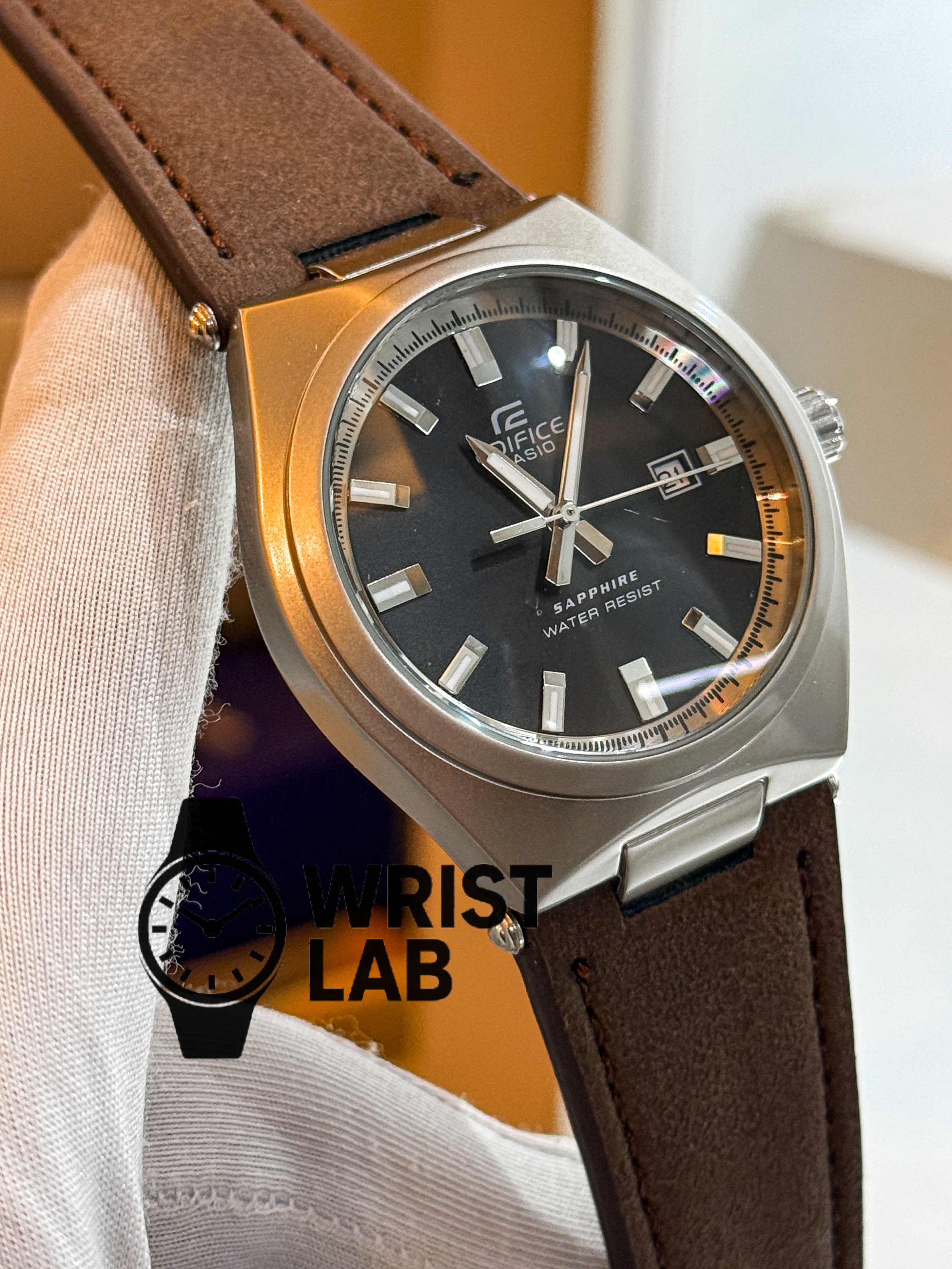 EDIFICE ELITE BROWN BELT SILVER CASE_img_1