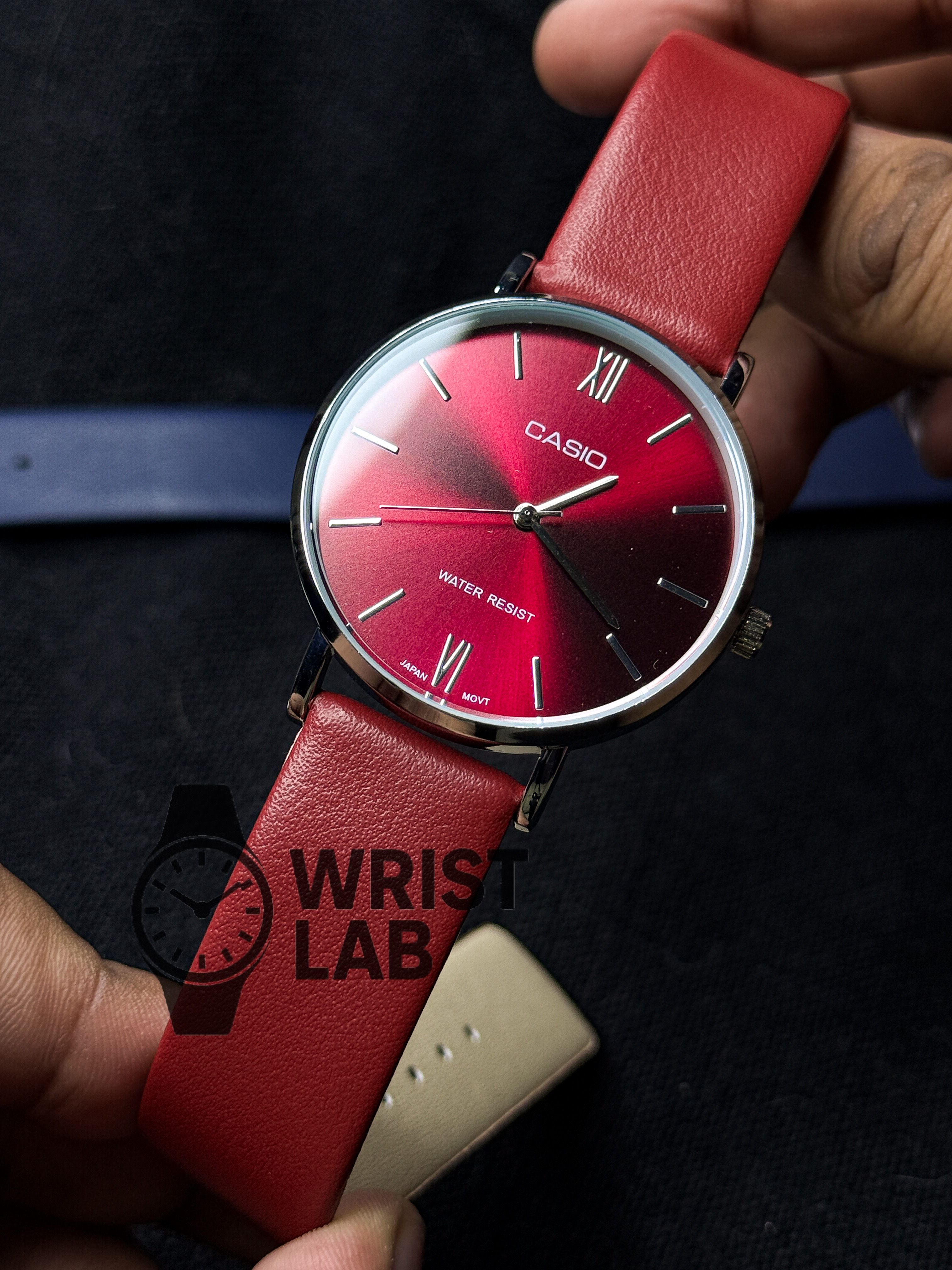 CASIO REGENT LINEAR RED BELT SILVER CASE RED DIAL_img_0