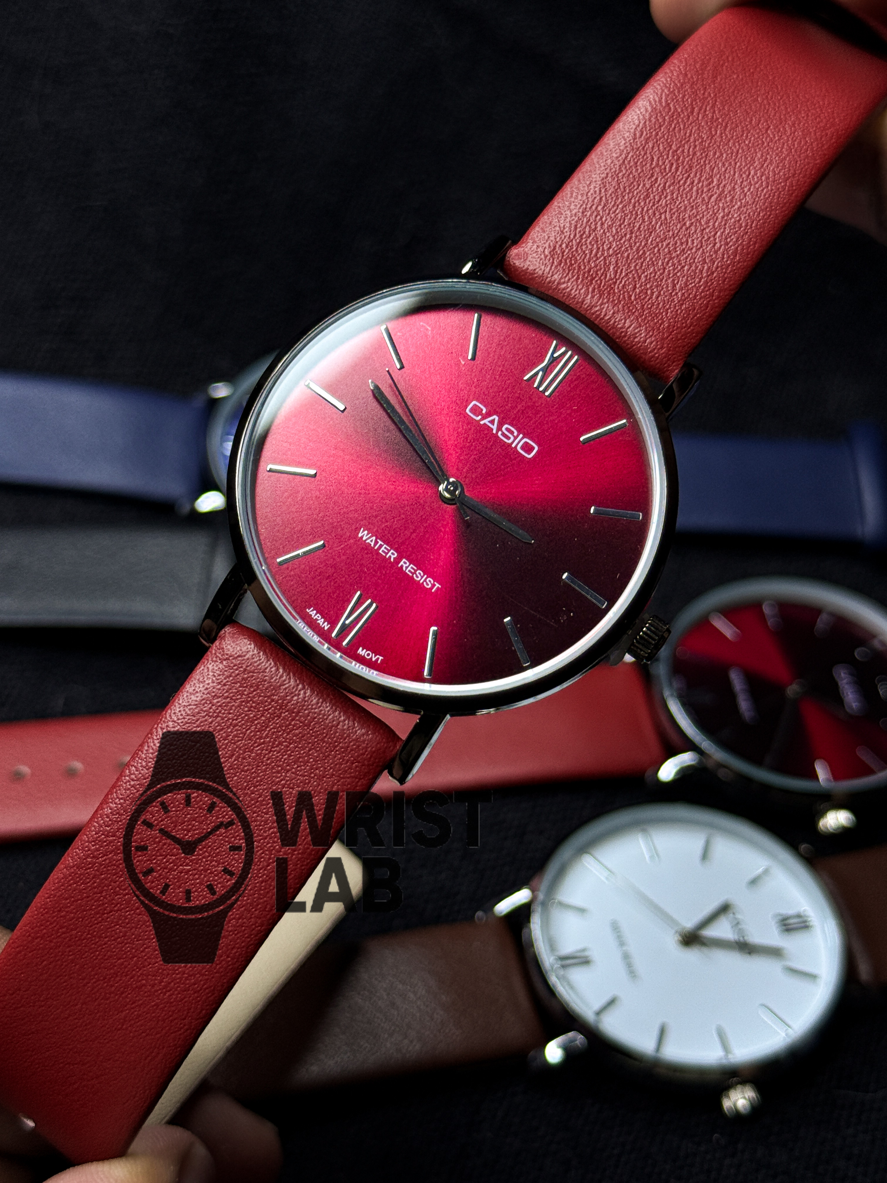 CASIO REGENT LINEAR RED BELT BLACK CASE RED DIAL_img_0