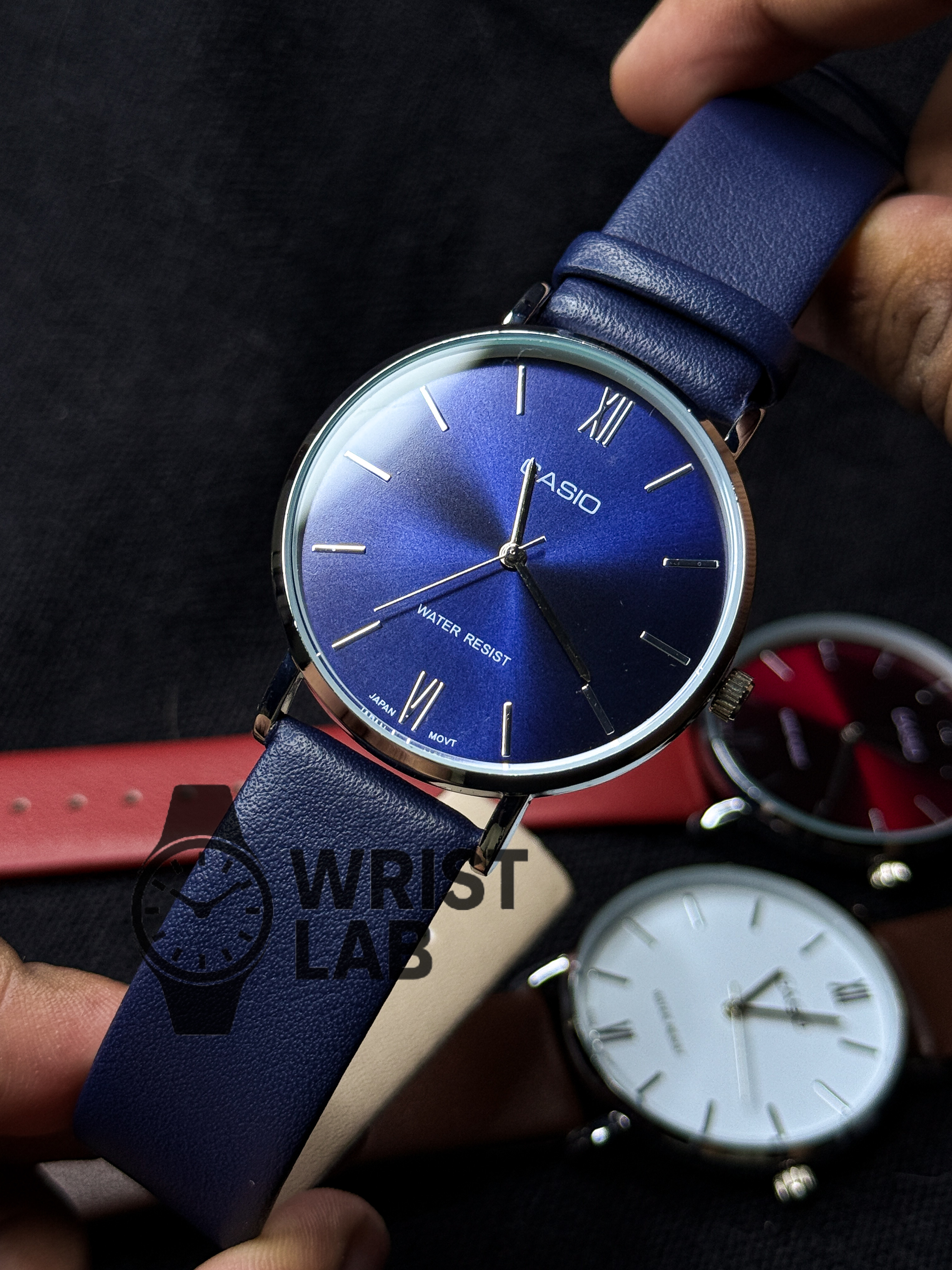 CASIO REGENT LINEAR BLUE BELT SILVER CASE BLUE DIAL_img_0