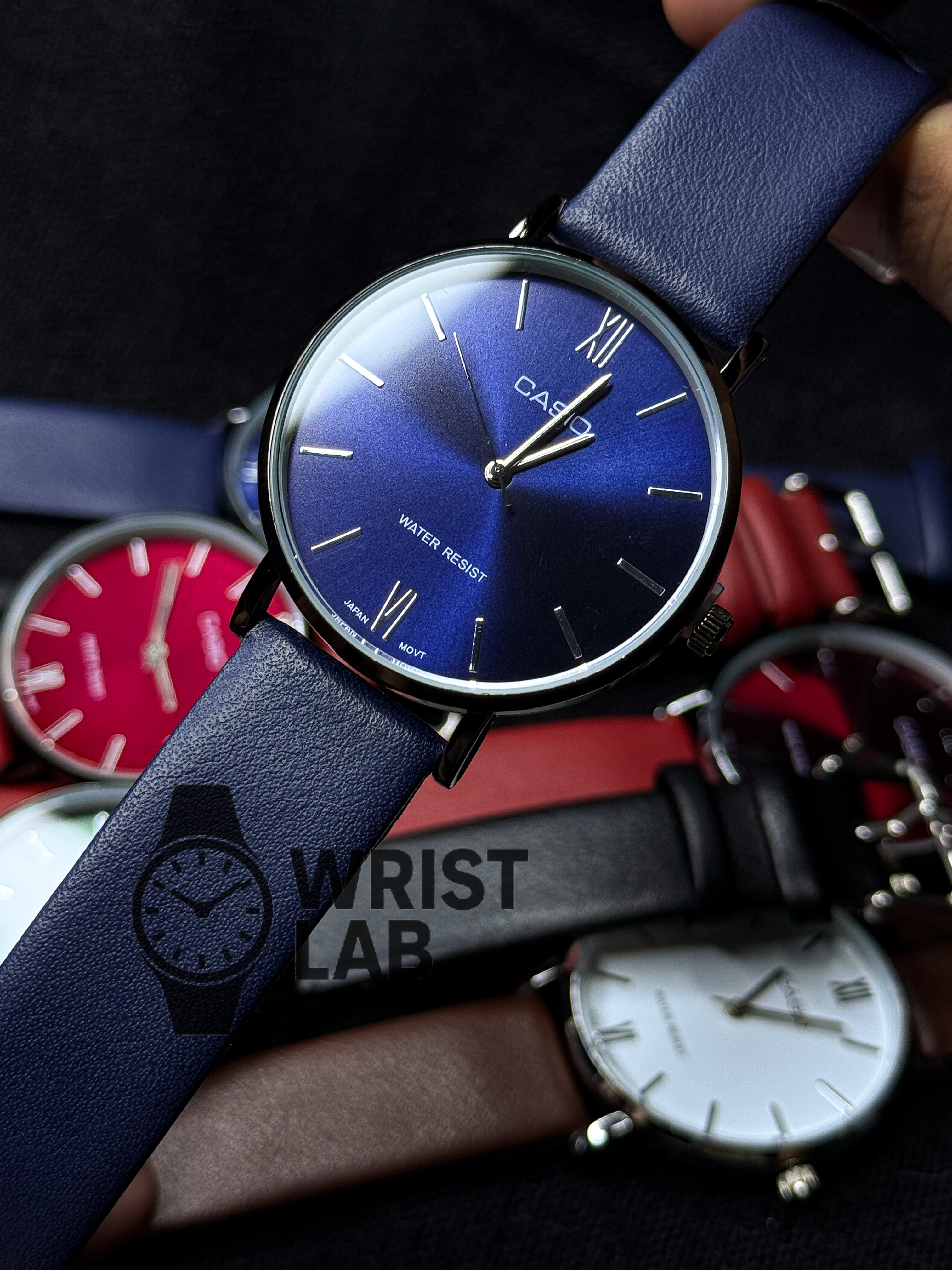 CASIO REGENT LINEAR BLUE BELT BLACK CASE BLUE DIAL_img_0