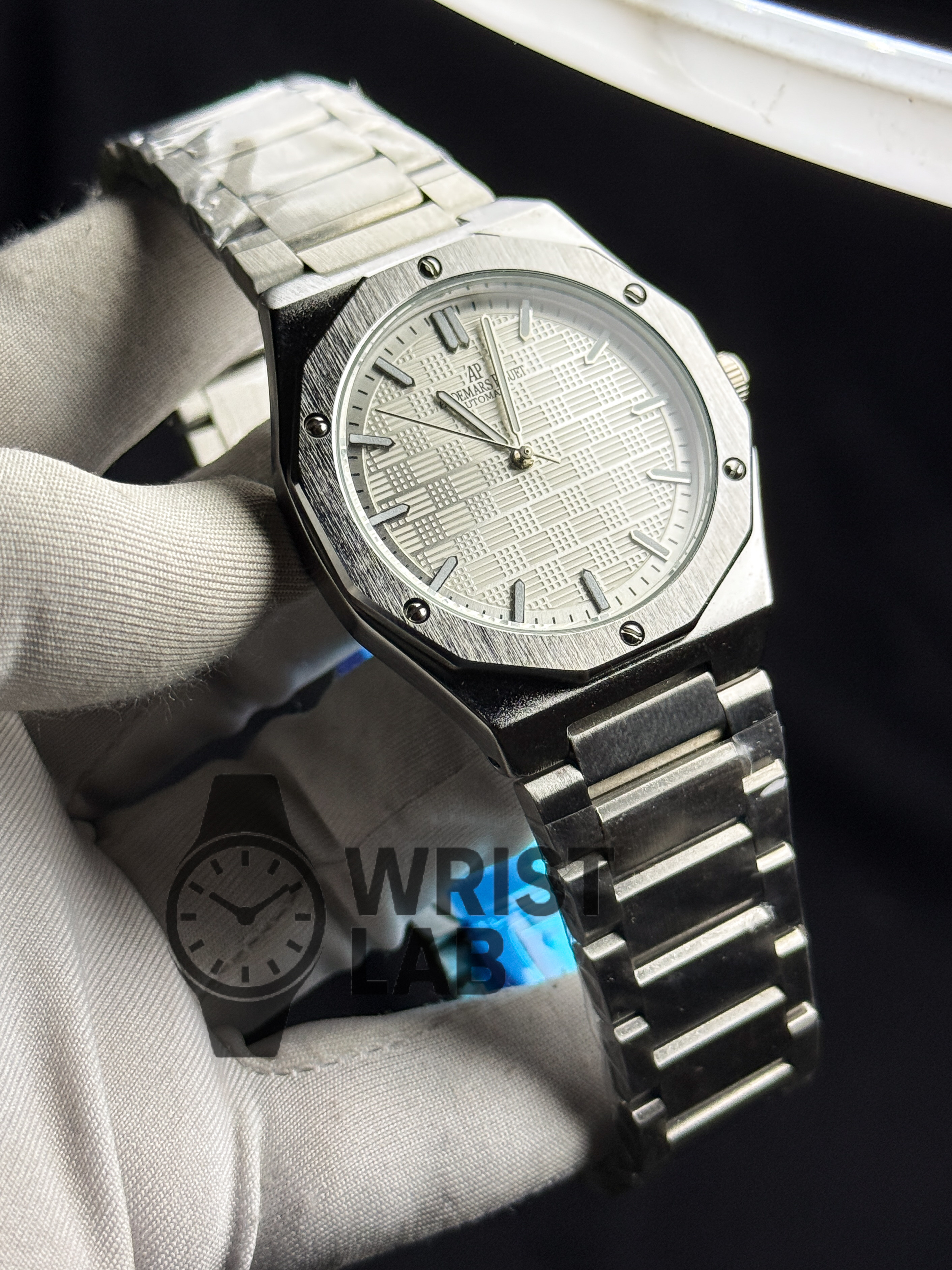 AP ROYAL AZURE OCTA-LINK SILVER CHAIN WHITE DIAl_img_0