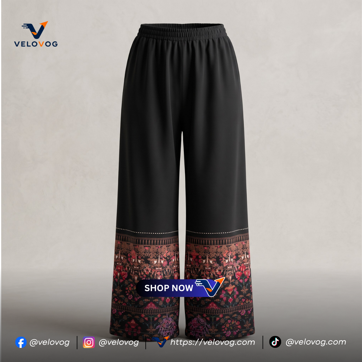 Elegant Black & Turquoise Printed 3-Piece Suit. রেডিমেড_img_8
