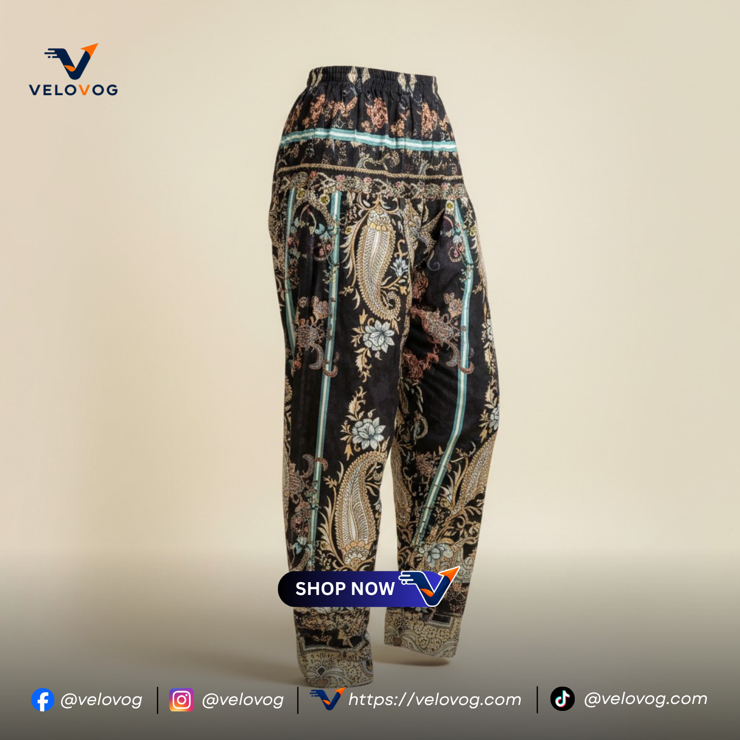 Elegant Black & Turquoise Printed 3-Piece Suit. রেডিমেড_img_5