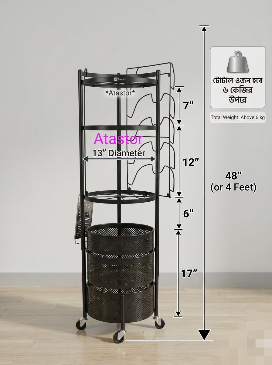 All-in-One Vegetable Kitchen Rack – 4 Feet | 6 Shelves |_img_8