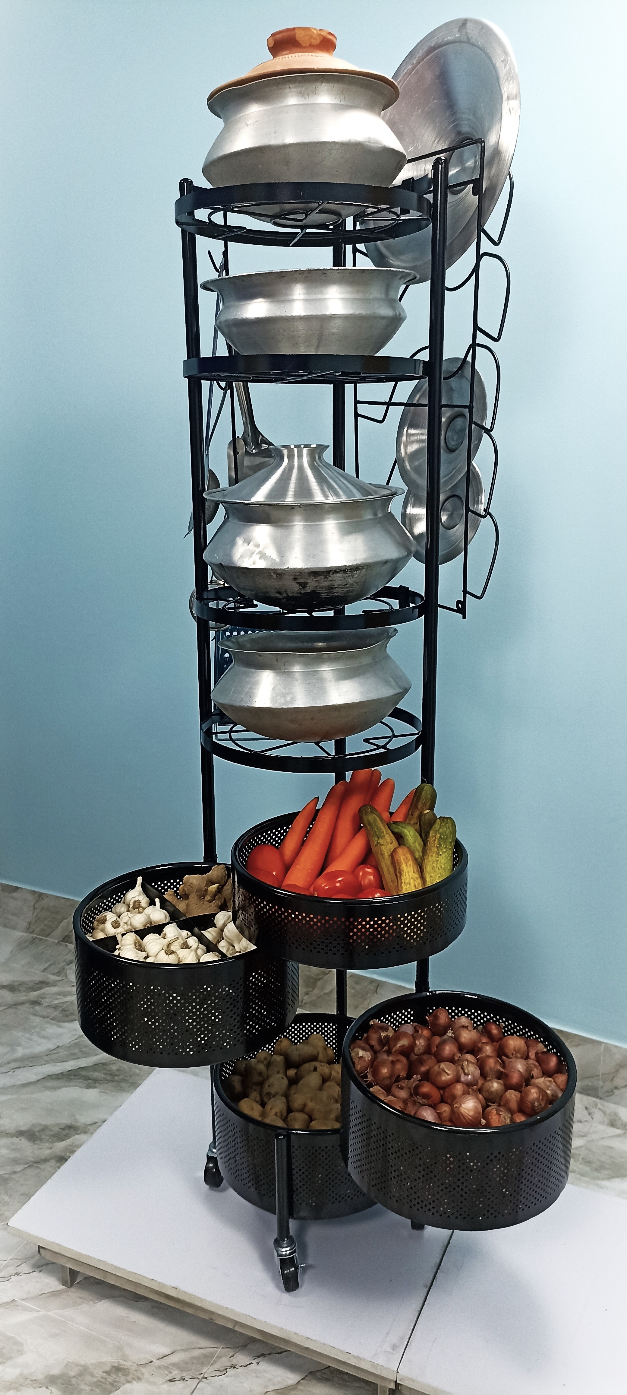All-in-One Vegetable Kitchen Rack – 5 Feet | 8 Shelves |_img_4