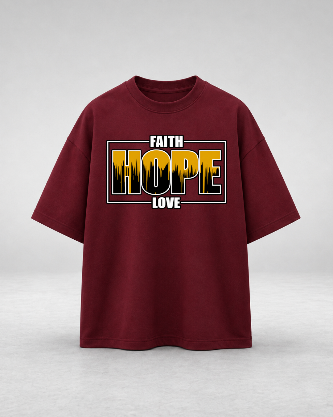 Premium Maroon Faith Drop Shoulder