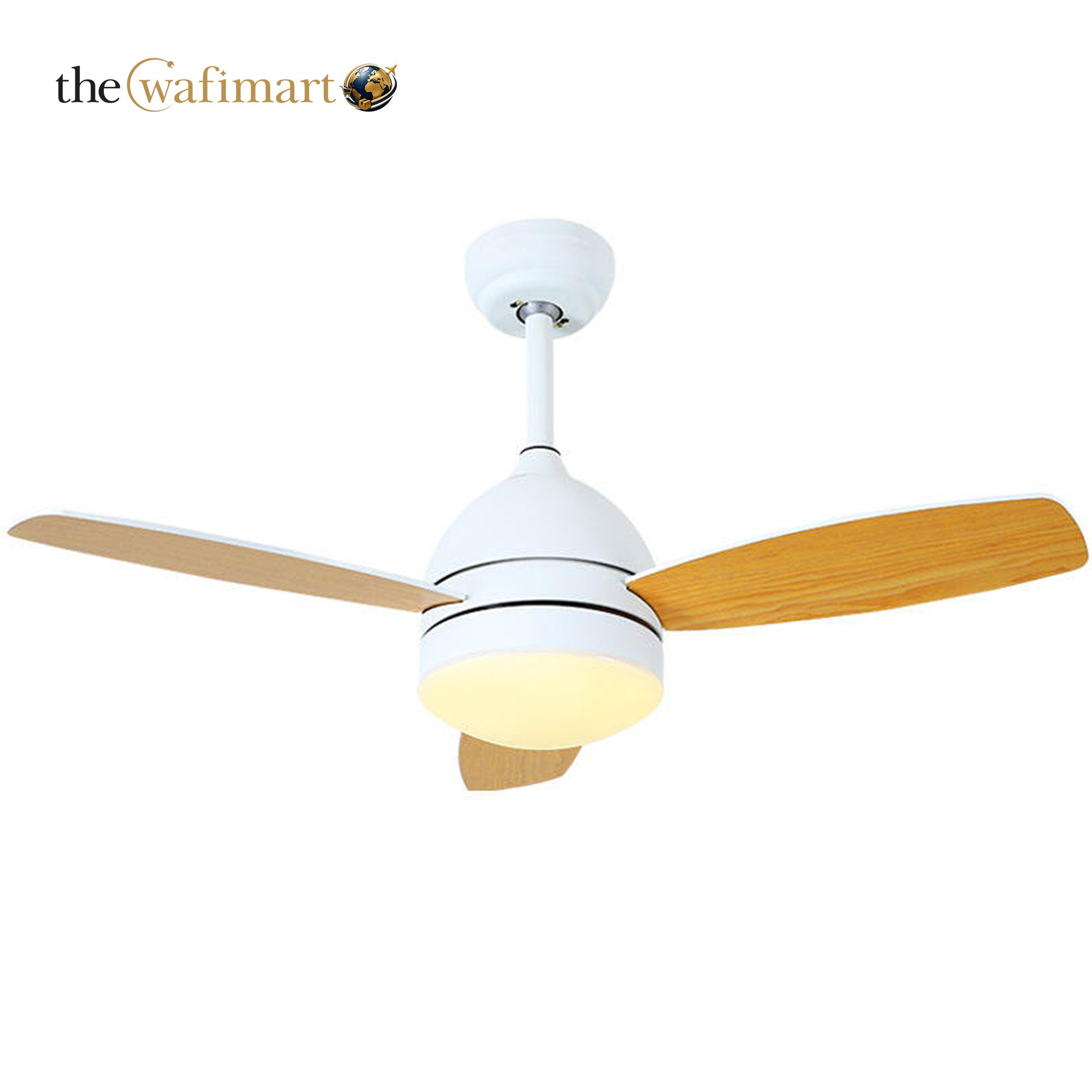 Modern 5 Blade LED Ceiling Fan with Iron Lamp Body Remote Control Iron Studs for Children's Bedroom Dining & Living Room_img_0
