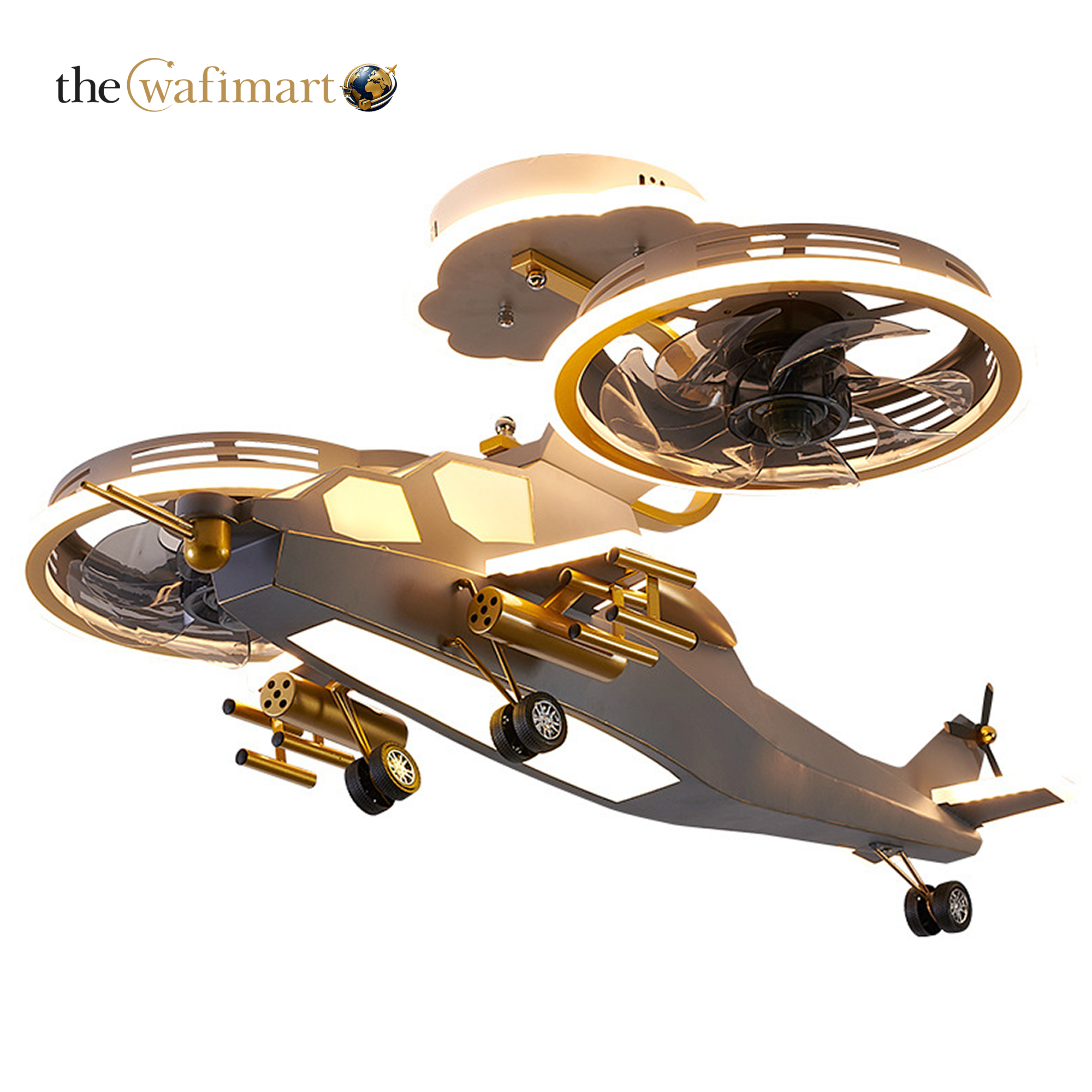 Nordic LED Simple Cartoon Aircraft Chandelier Children's Fan Lamp Creative Boys and Girls Bedroom Ceiling Fan Pendant Light_img_1