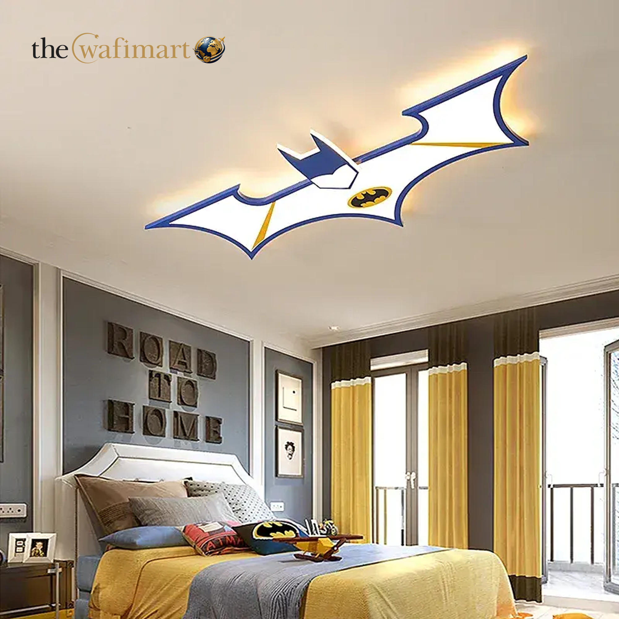 Modern Bedroom Living Baby Room Indoor Lighting Hanging Ceiling Lamps Luminaires Bat Ceiling Light for Children_img_0