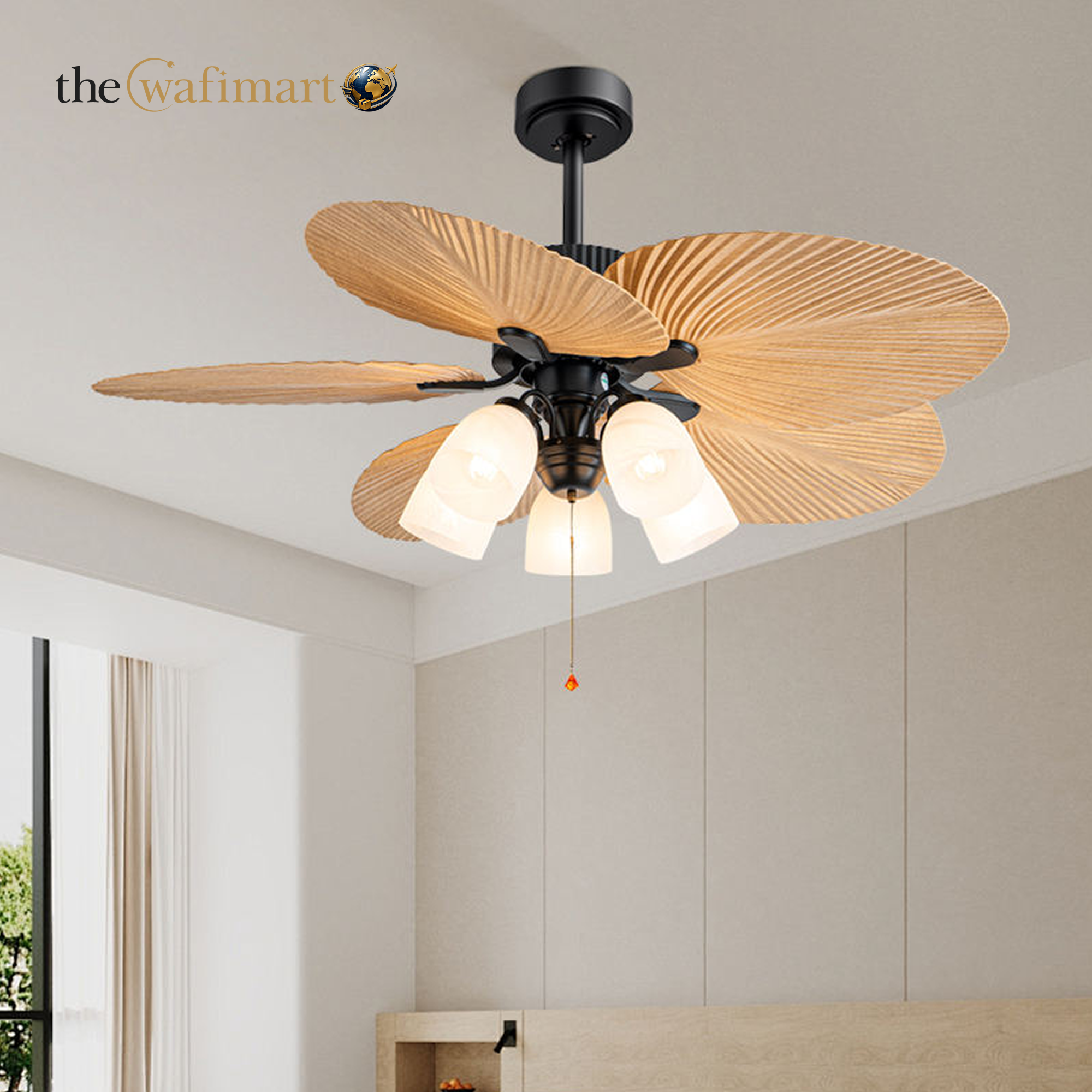 Black Luxury 7031 Indoor ABS Living Room Bedroom DC Motor Remote Control 5 Blades Energy Efficient Ceiling Fan_img_3