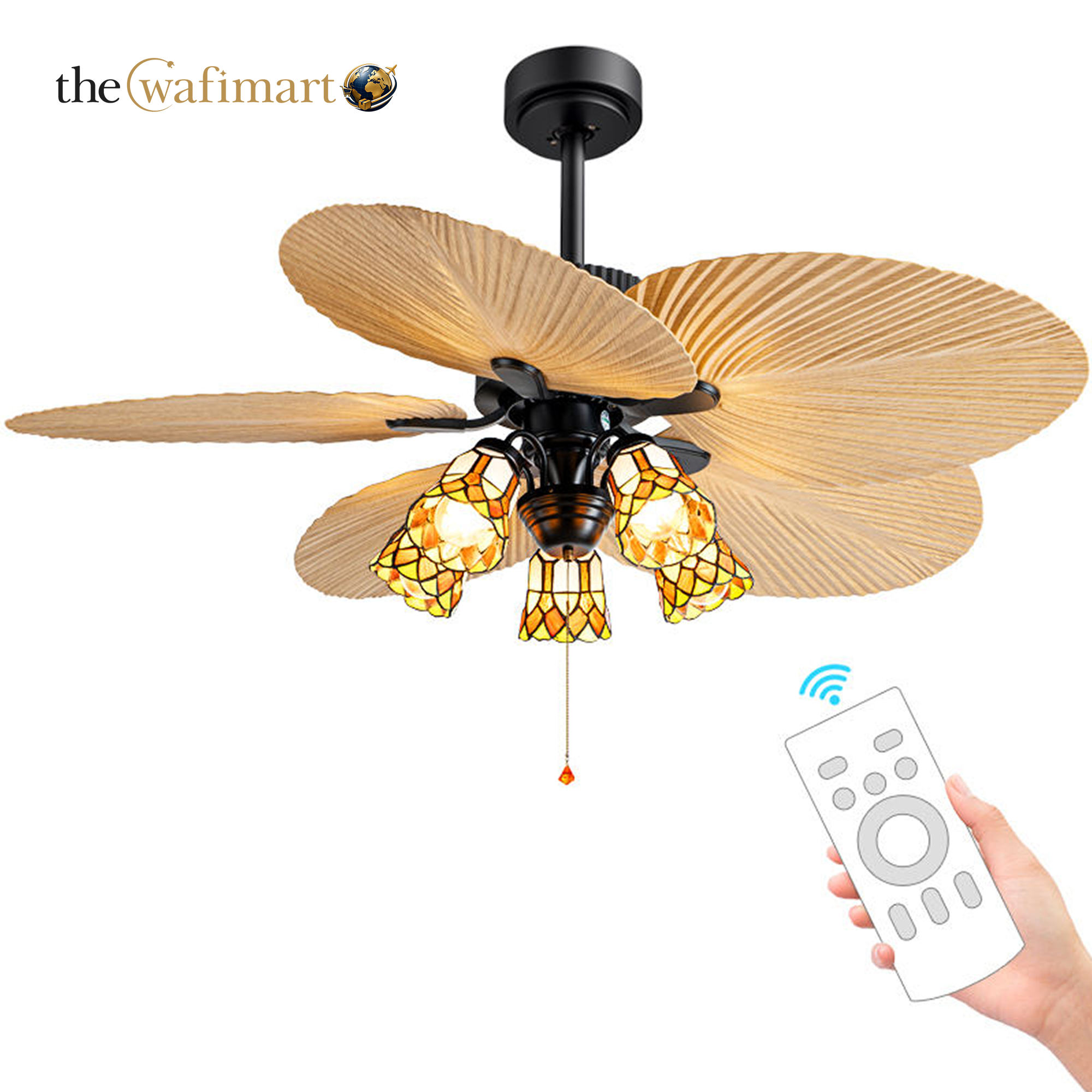 Black Luxury 7031 Indoor ABS Living Room Bedroom DC Motor Remote Control 5 Blades Energy Efficient Ceiling Fan_img_2