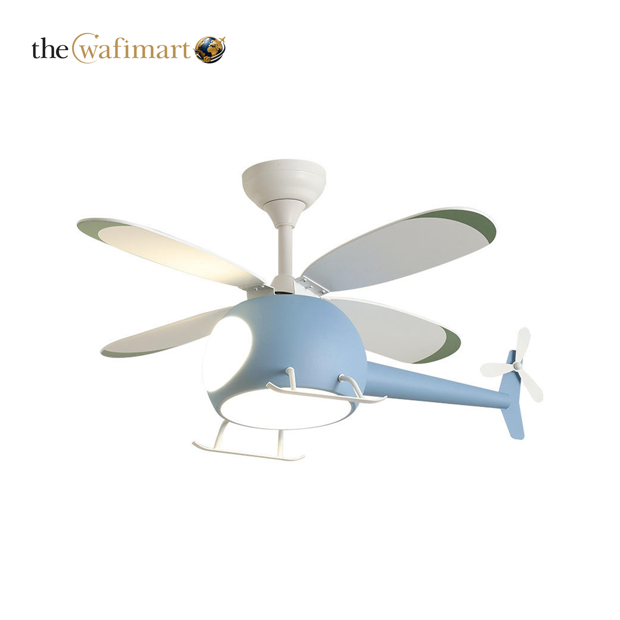 New Model Children's Room Helicopter Flying Aircraft Cartoon LED Ceiling Fan Light_img_2