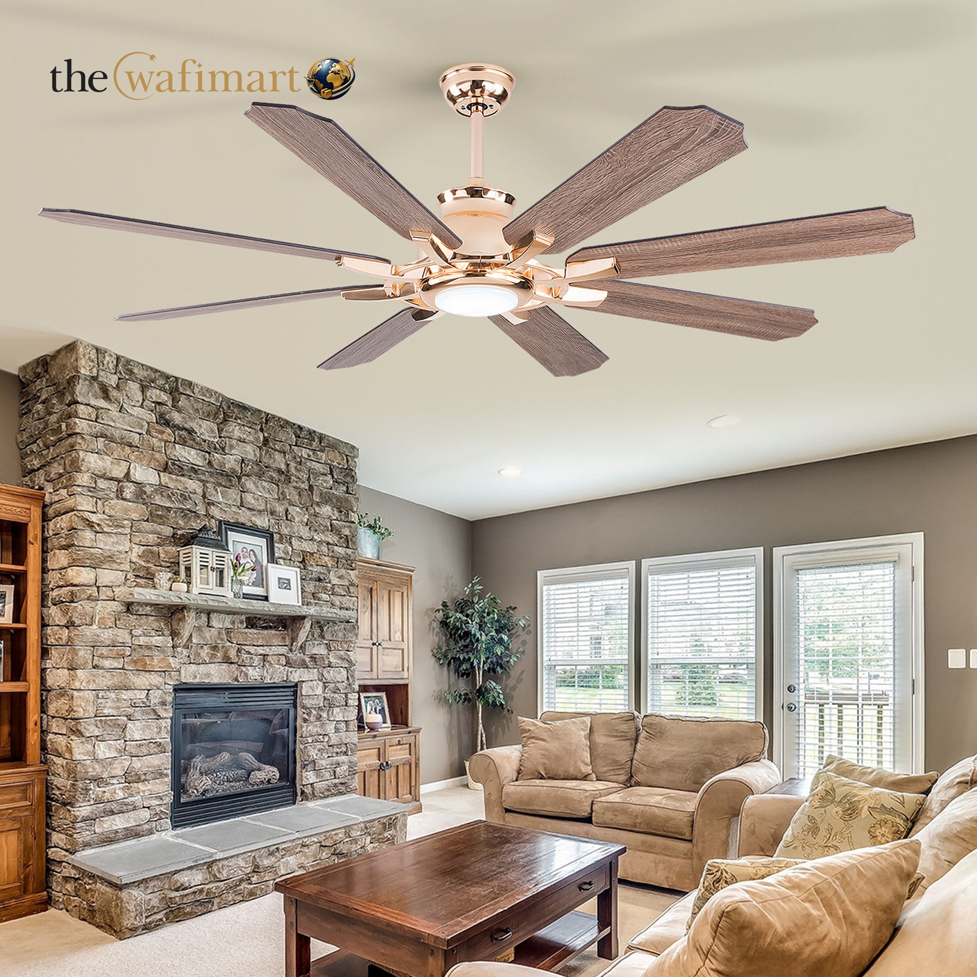 Luxurious 60-Inch Ceiling Fan with Light Remote Control Adjustable Lighting European Style Fandelier Ceiling Fan