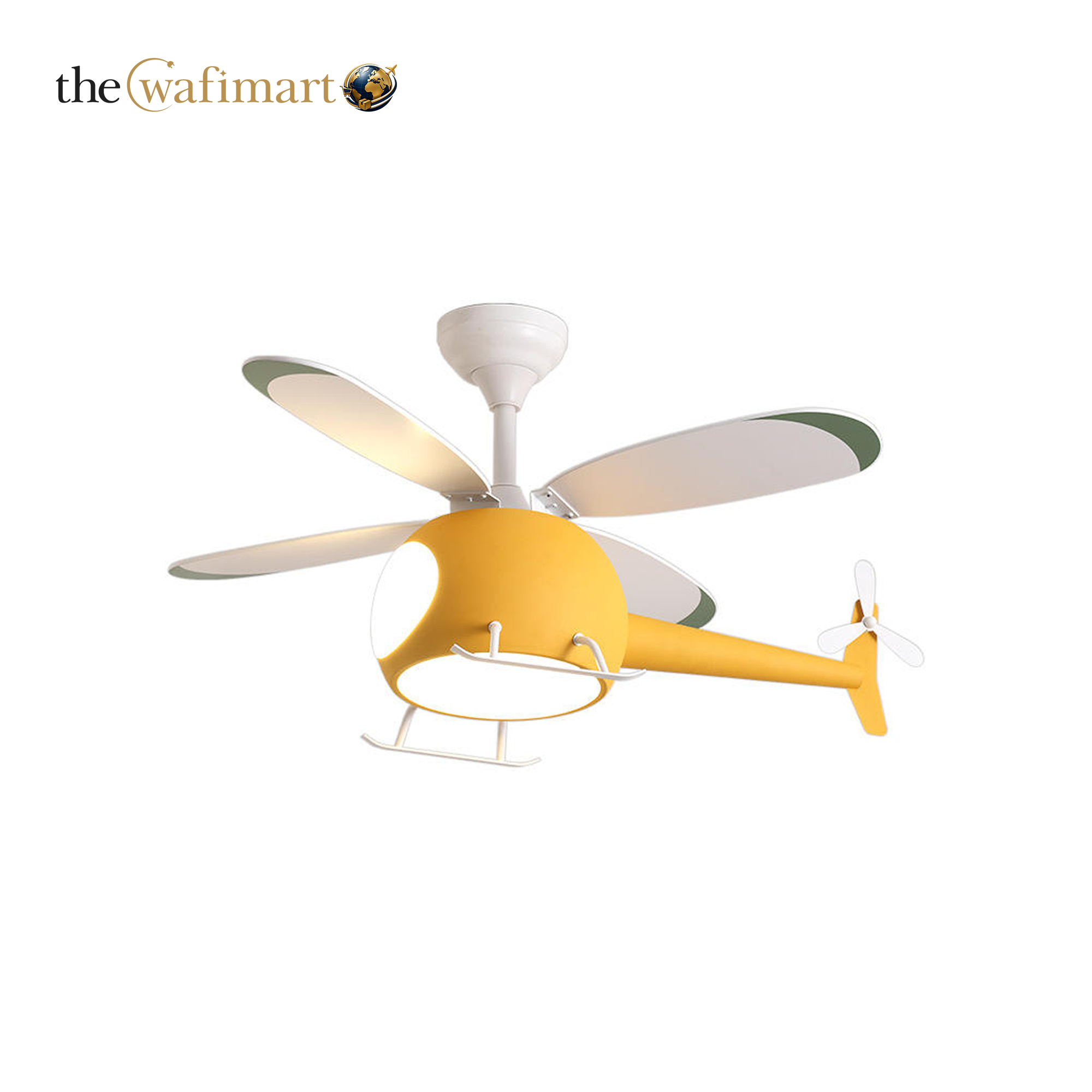 New Model Children's Room Helicopter Flying Aircraft Cartoon LED Ceiling Fan Light_img_0