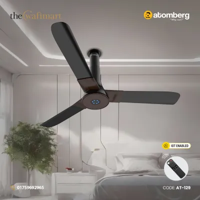 Atomberg Studio Smart+ 48" 35 Watt BLDC motor Energy Saving Anti-Dust Speed Indicator Light Ceiling Fan with Remote Control ( Earth Brown) AT-129_img_0