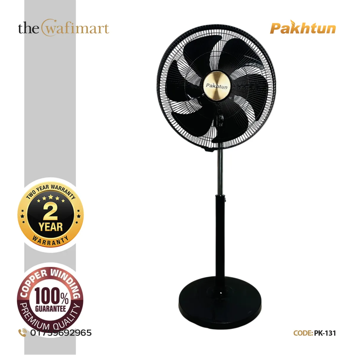 Pakhtun Tezra-450-PP-B 18-Inch-High Speed Remote Control Stand Fan (Black) | PK-131